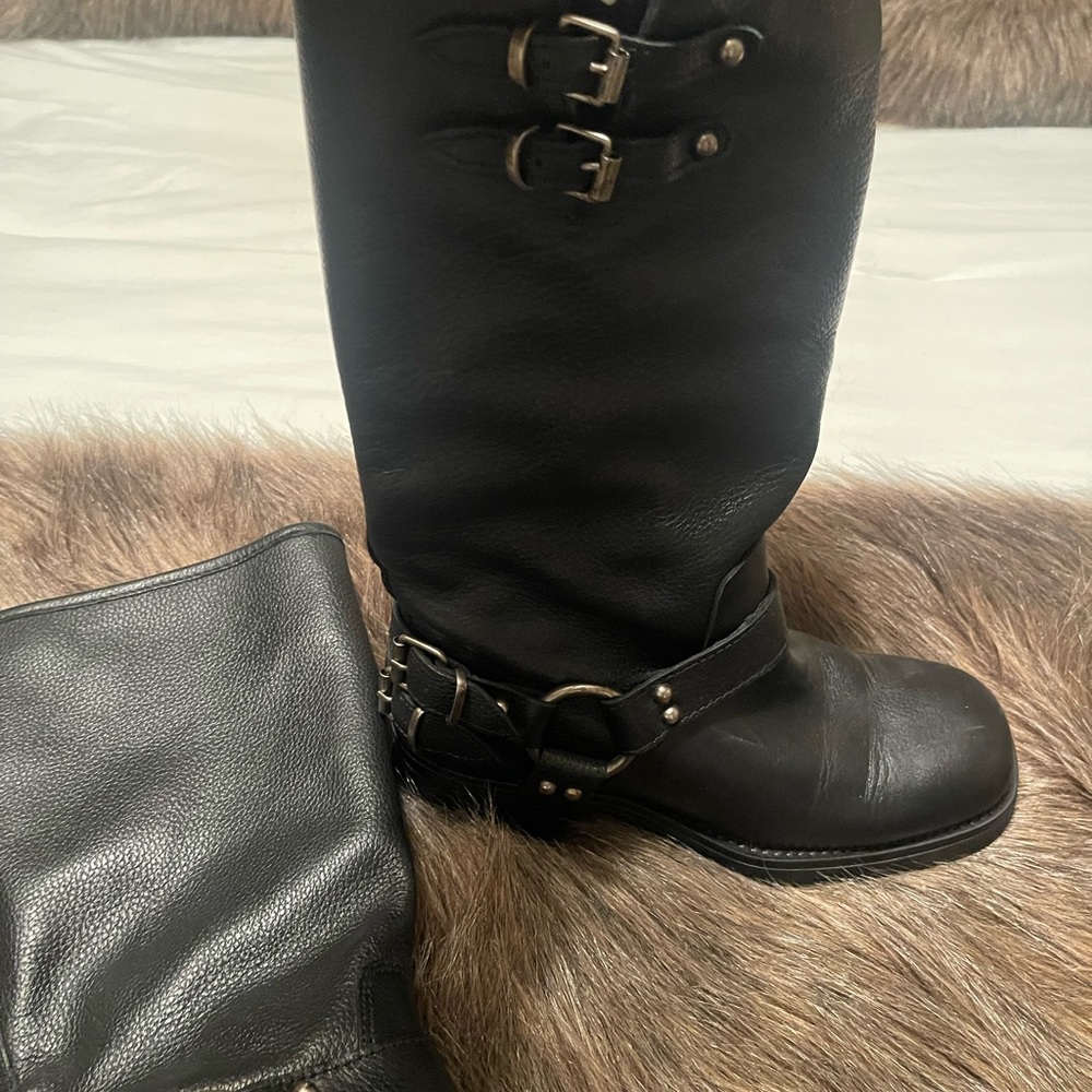 Steve Madden - Black Leather Moto Boots